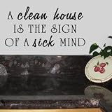CLEAN HOUSE SICK MIND Vinyl Wall Room Decal Sticker: Color: Midnight Black