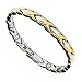 7.5 2 Tone Hugs & Kisses Magnetic Titanium Golf Bracelet T8 