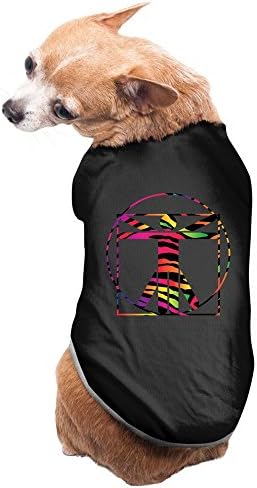 Funny Graphic Vitruvian Man Zebra Stripes Pet Dog Shirt M Black