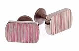 Handmade titanium cufflinks with pink accents