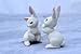 White PAPA Rabbit Whispers n Mama's Ear Miniature Figurine Ceramic Hagen-RENAKER 200
