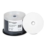 Verbatim (94917) DataLifePlus White Inkjet Hub Printable 16X 4.7GB DVD+R Media 100 Pack in Cake Box