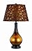 Lite Source LS-21433 Gyllene Table Lamp, Aged Gold Glass with Jacquard Fabric Shade