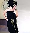 Cotton Terry Hand Towel & Bath Sheet, Florenca in Black, 2-pieces