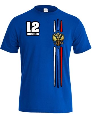 RUSSIA FAN SHIRT – RUSSLAND – HERREN – T-SHIRT in Royalblau by Jayess Gr. S