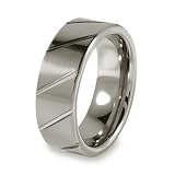 Grooved Polished Tungsten Carbide Ring (8.0 mm) - Sizes 8-13