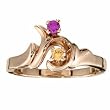 14K Rose Gold Mother's Ring - 2 Gemstone -- YOU CHOOSE THE COLORS!