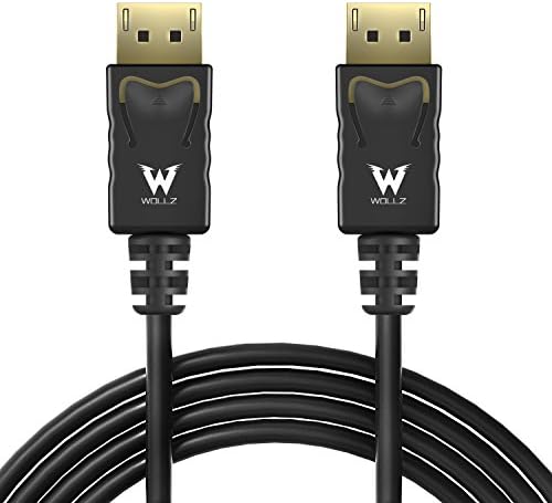 DisplayPort Cable, WOLLZ Premium 6ft Gold Plated DisplayPort to Displayport Cable 4K Resolution (Black)