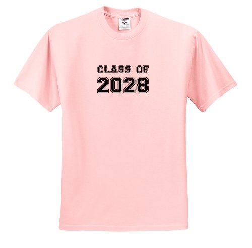 InspirationzStore Typography - Class of 2028 - Graduation gift - graduate graduating high school university or college grad black - T-Shirts - Adult Light-Pink-T-Shirt Medium