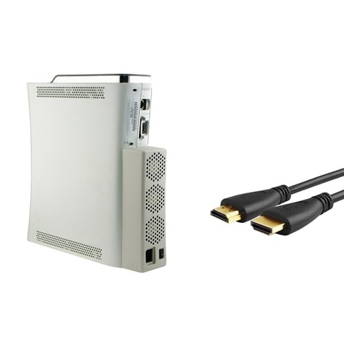 eForCity USB Cooling Cooler Fan+3 Ft High Speed Hdmi Cable M/M Gold Compatible with Xbox 360