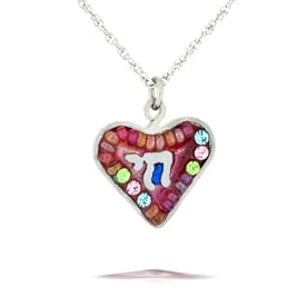 Pink Heart and Chai Necklace #0627