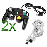 GTMax 10FT Controller Extension Cord + 2x Black Wired Controller for Ninten ....