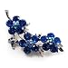 Swarovski Crystal Floral Brooch (Silver&Sapphire)