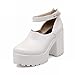 Carolbar Fashion Women's Studded Ankle-strap Retro Vintage Platform Chunky High Heel Mary Janes Shoes