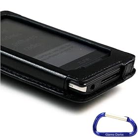 Premium Black Microsoft Zune HD 16 / 32 Faux Leather Case with Free Carabiner Key Chain