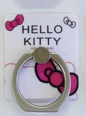 ForLazzy ® Kickstand, Universal Ring Stand 360 Degree Rotating Grip Ring Holder + Car Holder Mount Holder Cell Phone and Tablets Anti Drop Ring for Apple Android, Cartoon - Hello Kitty (White))