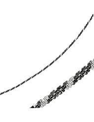 sterling silver and ruthenium plated 24" 3.4mm polish diamond cut two tone sparkle chain with lobster clasp 24 inches long
