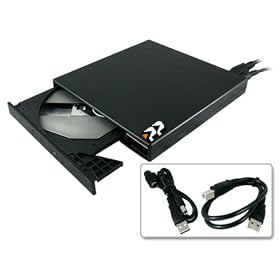 Slimline USB External Dual Layer DVD+-RW in black drive Reads and writes both CD & DVD media. Slim and portable drive for laptops, Netbooks and desktop PCs. Works with Windows and Linux. Works with Samsung NC10 Asus EEE PC , Macbook Air , Acer Aspire One and any other netbooks / laptops.