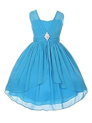 Girls Chiffon Tea Length Flower-Girl Dress 