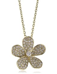 KC Designs "Blossom Collection" Diamond 14k Yellow Gold Flower Pendant Necklace, 16"