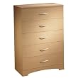 South Shore 5-Drawer Chest Natural Maple