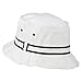 Striped Hat Band Fisherman Bucket Hat - White Black