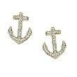 Goldtone Clear Rhinestone Anchor Earrings Fashions Jewelry