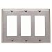 Leviton 84411-40 3-Gang Decora/GFCI Device Decora Wallplate, Device Mount, Stainless Steel