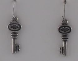 Silver Key Earrings