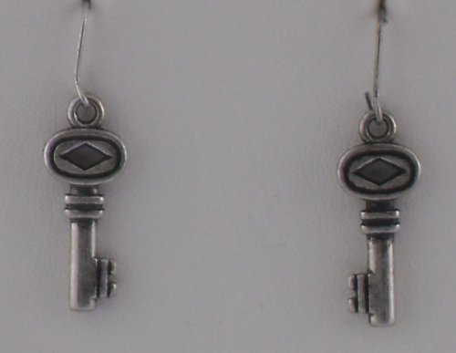 Silver Key Earrings