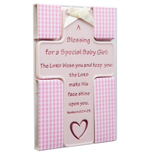 Baby Girl Blessing Hanging Ceramic Cross
