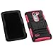 LG POWER CASE, Phonelicious For LG POWER L22C (Straight talk) / LG LEON C40 (TMOBILE / METRO PCS) Xtreme Heavy Duty Hybrid Armor Dual Layer Rhino Kickstand Belt Holster Clip Combo Rugged Case Tuff + LCD Clear Screen Phone Protector Combo & Phonelicious Pen Stylus (Pink Extreme)