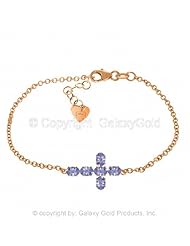 Tanzanite Cross Bracelet in 14k Rose Gold