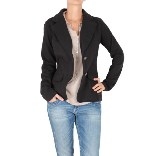 Timezone Damen Blazer 18-0067 Anett sweat blazer, Gr. 34 (XS), Schwarz (black 999) Preisvergleich