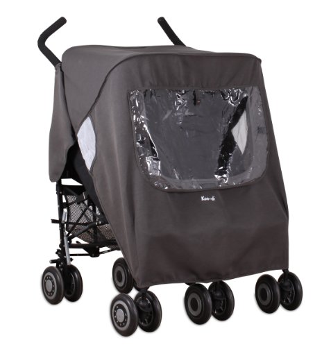 Keep Us Dry Double Stroller Rain Cover (Grey)