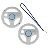GTMax 2 PCS White Mario Racing Steering Driving Wheel for Nintendo Wii (Fre ....