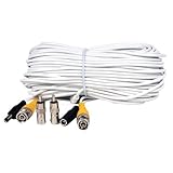 VideoSecu 66 Feet Video Power CCTV Security Camera Cable with BNC RCA Connector WE9