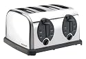 Micromark 4 Slice Toaster Stainless Steel with Black Trim
