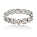 Silver Clear Crystal Circle Square Stretch Bangle Bracelet Fashion Jewelry