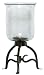 Wrought Iron Hurricane Candleholder With Crackled Glass Shade 14