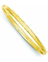 Genuine 14K Yellow Gold 2/16 Diamond-Cut Fancy Hinged Bangle Bracelet 3 Grams Of Gold 100% Satisfaction Guaranteed.
