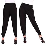 41I6bWIs1aL. SL160  Ladies Black Baggy Hareem Pants Womens Long Ankle Harem Trousers 8 14