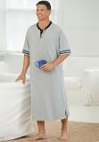 KingSize Big & Tall Short-Sleeve Henley Nightshirt
