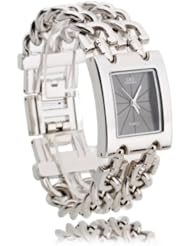 Women Wrist Watch Wristwatch Silver Bracelet Grey Rectangle Dial