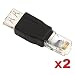 2 x USB Type A to RJ45 Ethernet Adapter F/M, Black
