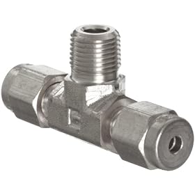 Parker 316 Stainless Steel A-LOK Male Branch Tee 1/4" x 1/4" x 1/4" Male NPT