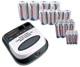 Combo: BC1HU Universal Smart Fast Charger + 32 Premium NiMH Rechargeable Batteries (12AA/12AAA/4C/4D)