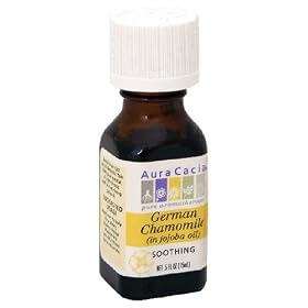 Aura Cacia Pure Aromatherapy 100% Pure Essential Oil, German Chamomile (in Jojoba Oil), Soothing, 0.5-Ounces (Pack of 3)
