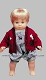 Bitty Twin Clothes - Red & Black CHRISTMAS Gingham BOY Romper Set - fits Bitty Baby & Bitty Twin Doll Clothes