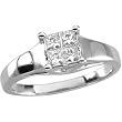 14K White Gold Diamond Engagement Ring - 0.37 Ct.